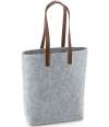 BG738 BagBase Premium Felt Tote Bag Grey melange / Tan colour image